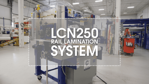 Video title card for LCN250 rail lamination machine